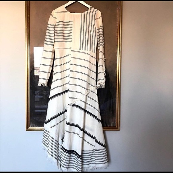 zara studio striped dress